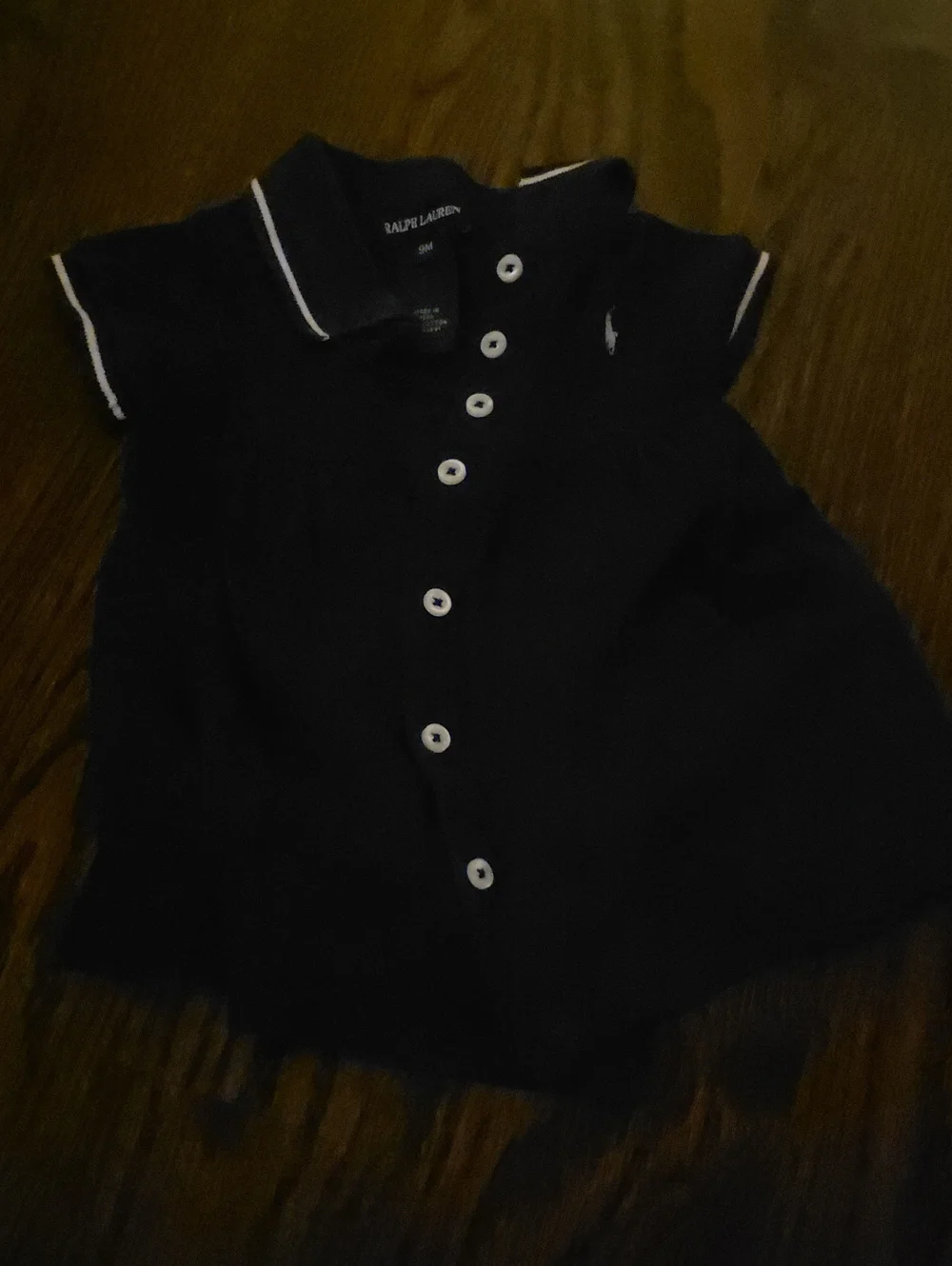 Ralph Lauren Navy Polo Button-Up Dress with White Trim